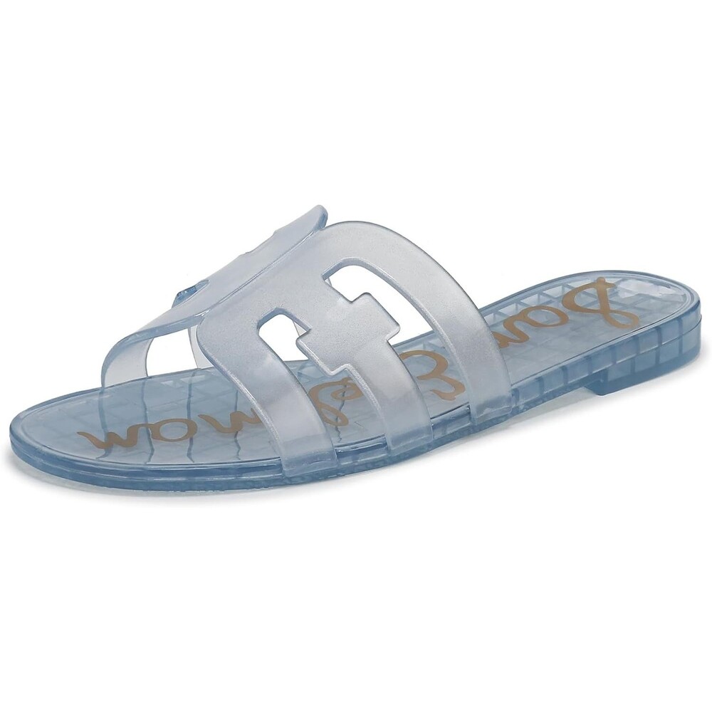 Sam Edelman Bay Jelly Flat Sandal Women's Azure Blue Size 8